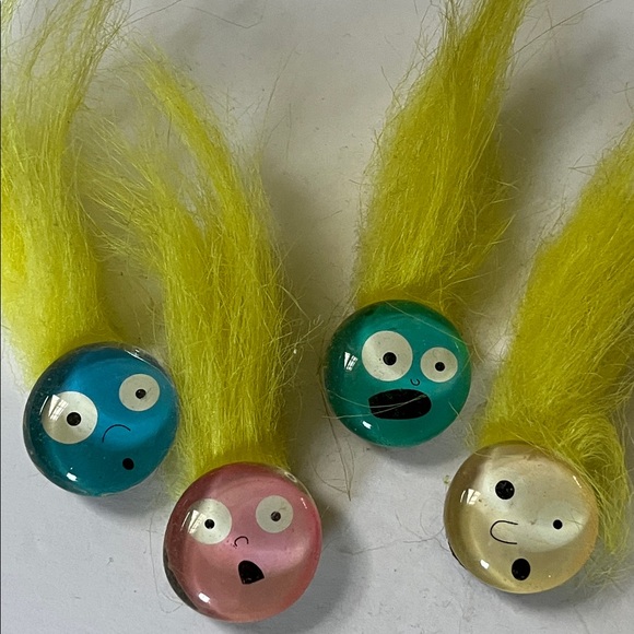 Vintage Other - Vintage Refrigerator Magnets Set of 4 Troll Hair Humorous Novelty